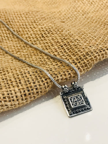 Petal Box Silver Pendant